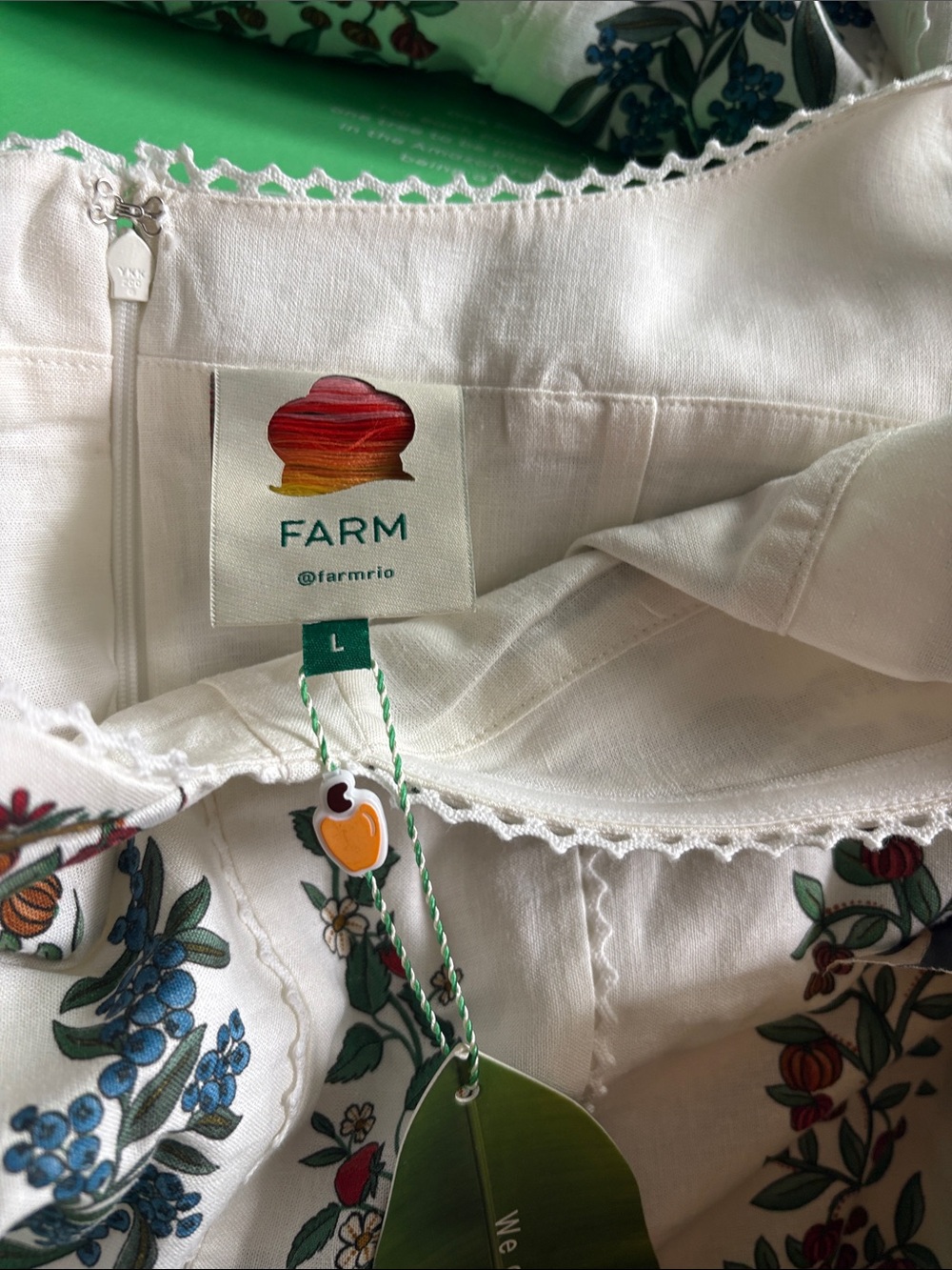 NWT FARM Rio Fruit Beauty Linen Blend Floral Print Cocktail Maxi Dress - Picture 8 of 9